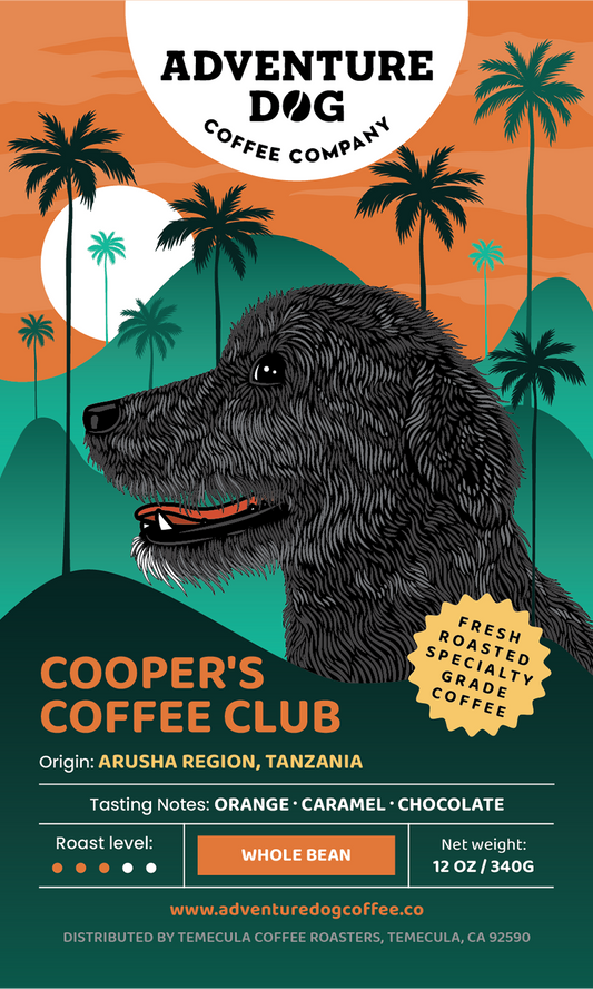 Cooper's Coffee Club - label for microlot 33. Anaerobic fermentation of the coffee beans creates a wonderfully complex flavor profile of orange, caramel, and chocolate. 