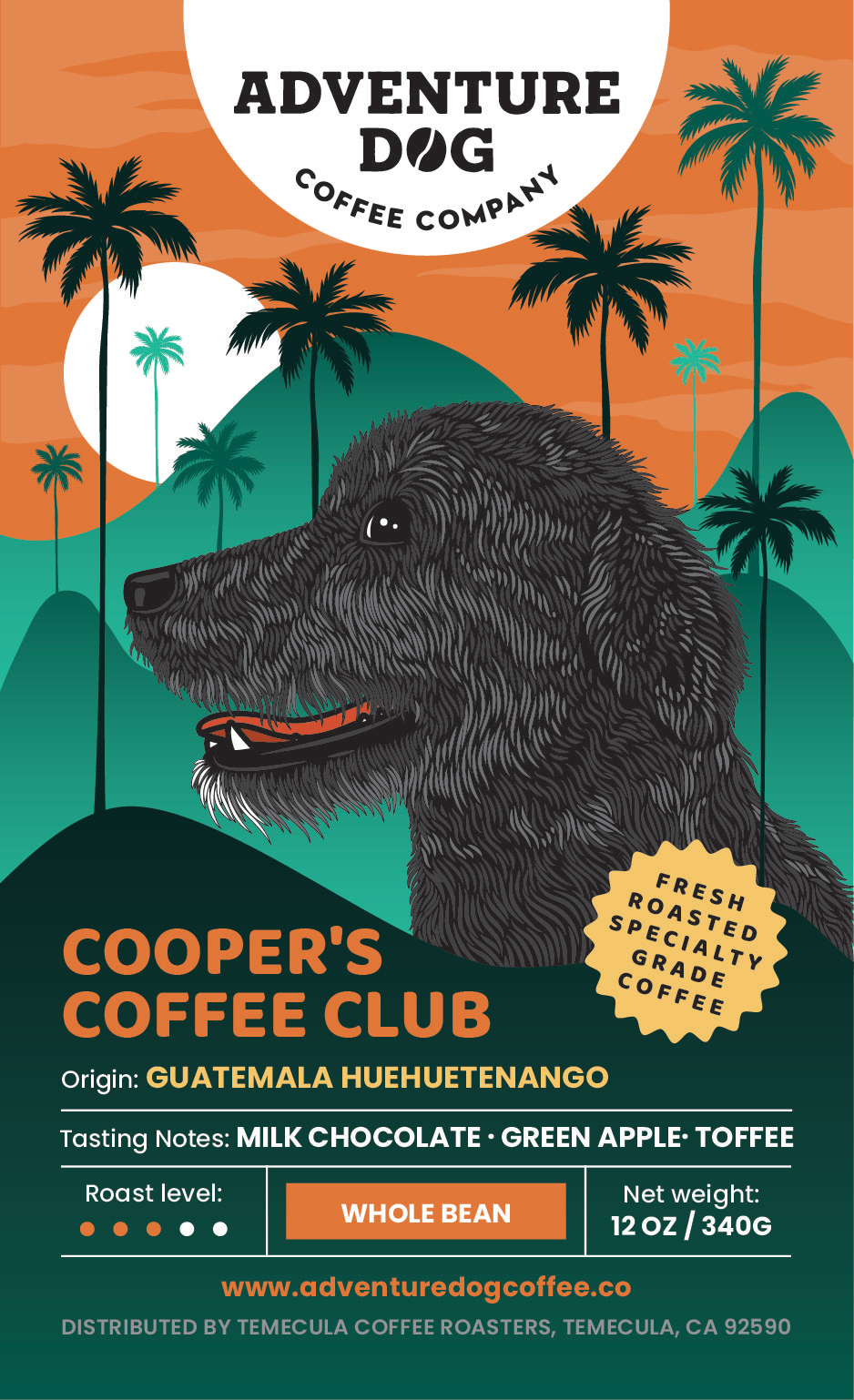 Guatemala coffee from the Huehuetenango region. Medium roast. Coffee subscription | Adventure Dog Coffee Co.