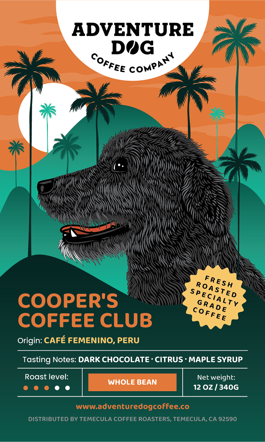 Cooper's Coffee Club March Micro-Lot: Peru. Notes of dark chocolate, citrus, and maple syrup